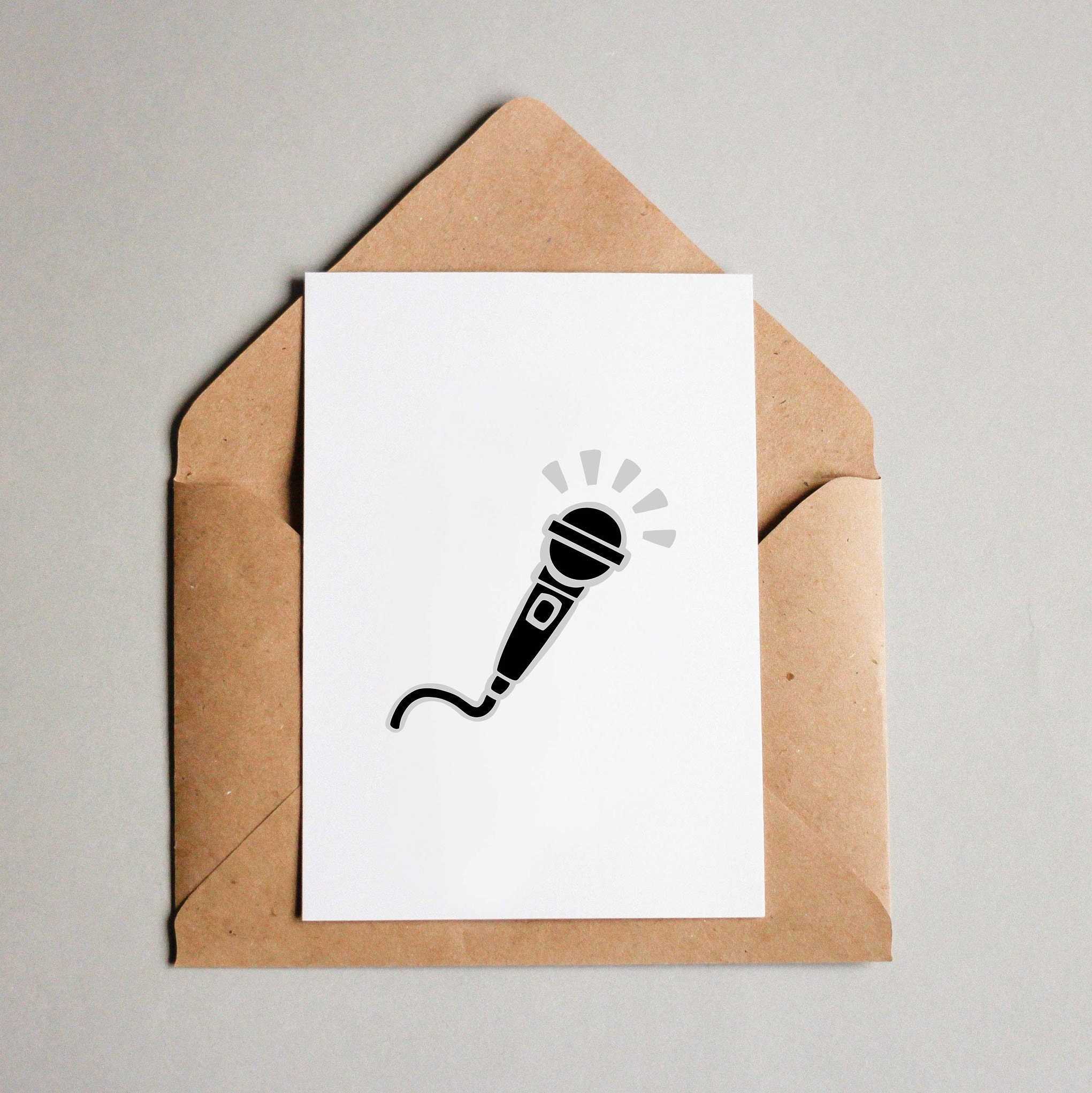 Microphone Clipart for Music Lovers SVG Hand Drawn Design for Crafting