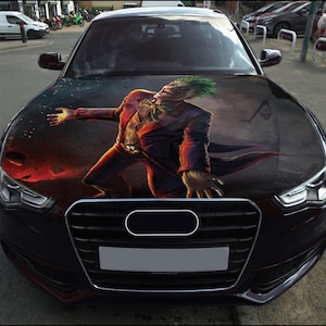 Joker Car Hood Wrap Full Color Vinyl Decal Villain Sticker #5