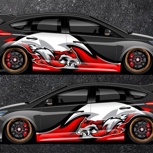 Fox Car Side Wrap Full Color Graphics Vinyl Livery Decal Racing Stripes Sticker fit any car
