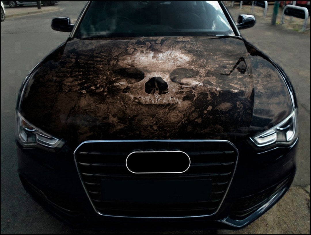 Skull Car Hood Wrap Full Color Vinyl Decal Skeleton Sticker Etsy