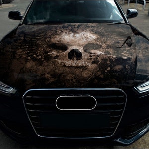 Skull Car Hood Wrap Full Color Vinyl Decal Skeleton Sticker