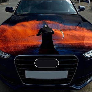 Grim Reaper Car Hood Wrap Full Color Vinyl Decal Death Sticker #2