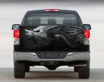 Wolf Tailgate Vinyl Wrap Full Color Graphics Decal Night Predator Trunk Sticker #4