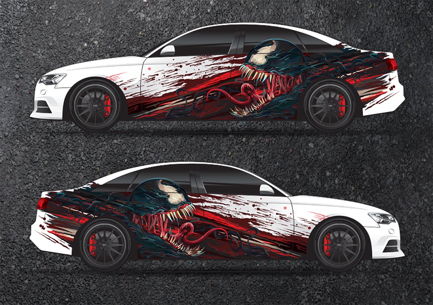 Venom Jaws Car Side Wrap Full Color Graphics Vinyl Livery - Etsy