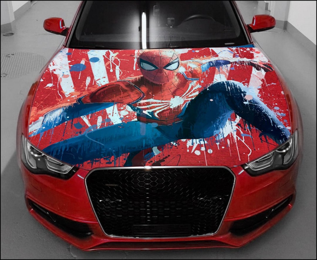 Spiderman Car Hood Wrap Full Color Vinyl Decal Friendly Neighbor