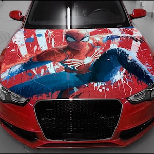 Spider-Man Car Hood Wrap Full Color Vinyl Decal Friendly Neighbor Sticker #2