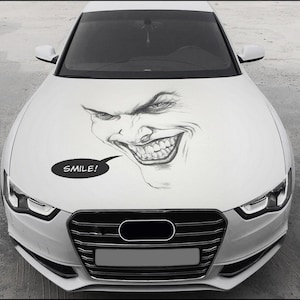 Joker Car Hood Wrap Full Color Vinyl Decal Villain Sticker #7
