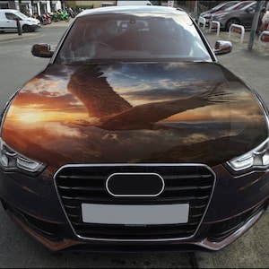 Bald Eagle Car Hood Wrap Full Color Vinyl Decal Predatory Bird Sticker