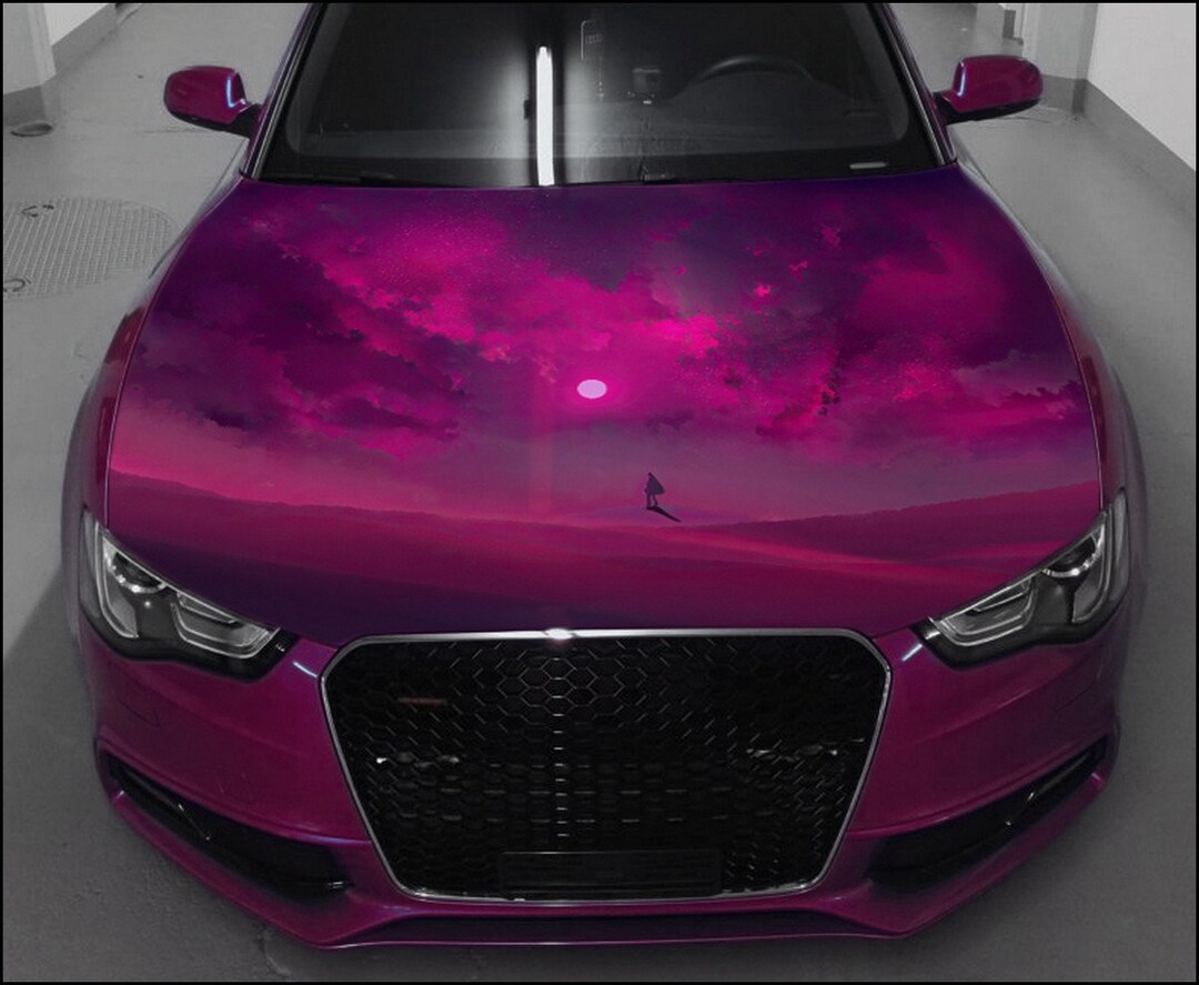 Artistic Landscape Car Hood Wrap Full Color Vinyl Decal Desert Etsy