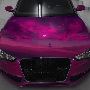 Artistic Landscape Car Hood Wrap Full Color Vinyl Decal Desert Art Sticker
