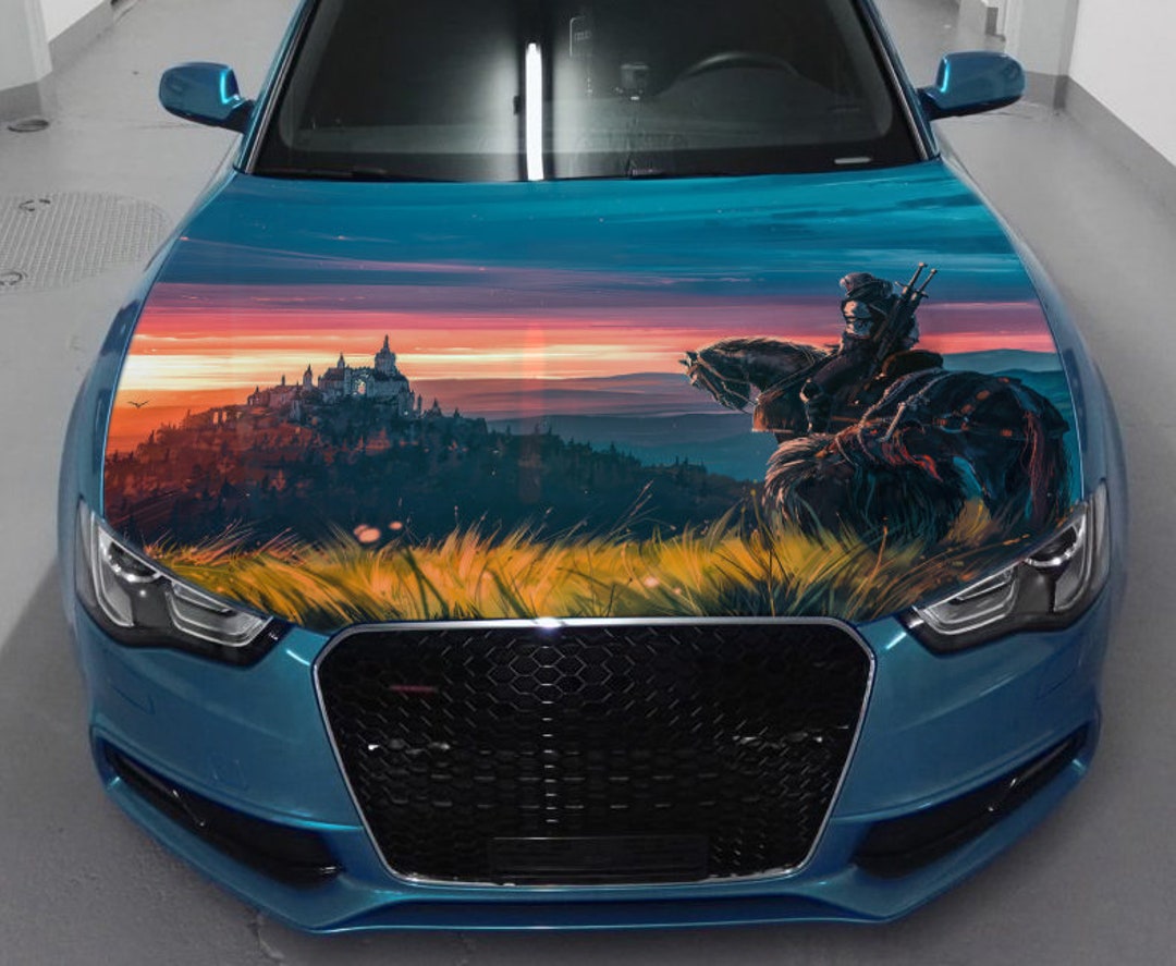 Gerald Sticker Car Hood Wrap Gerald on Horse Full Color Vinyl Decal Monster Slayer ...