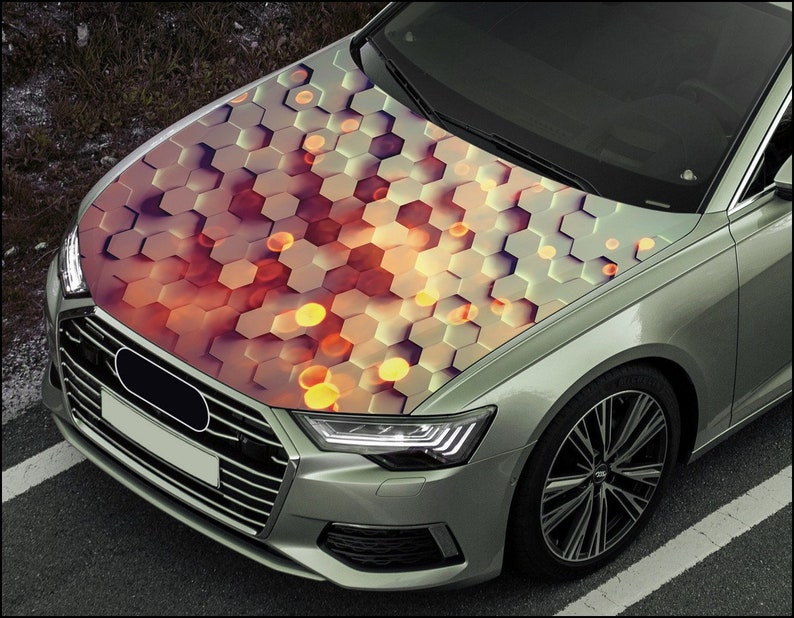 Abstract Car Hood Wrap Full Color Vinyl Decal 3D Pattern Sticker #2 image 1