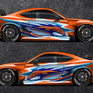 Horse Mustang Car Side Wrap Full Color Graphics Vinyl Livery Decal Racing Stripes Sticker fit any car