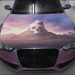 Skull Car Hood Wrap Full Color Vinyl Decal Skeleton Sticker #9