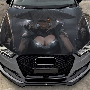 Women Warrior Car Hood Wrap Full Color Vinyl Decal Fantasy Sticker #2