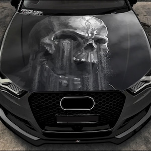 Skull Car Hood Wrap Full Color Vinyl Decal Skeleton Sticker #4