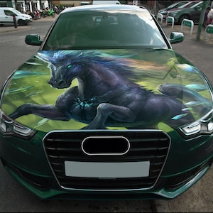 Unicorn Car Hood Wrap Full Color Vinyl Decal Fantasy Horse Sticker