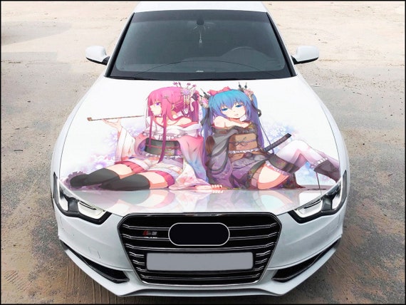 Buy Anime Girl Car Hood Wrap Full Color Vinyl Decal Vocaloid