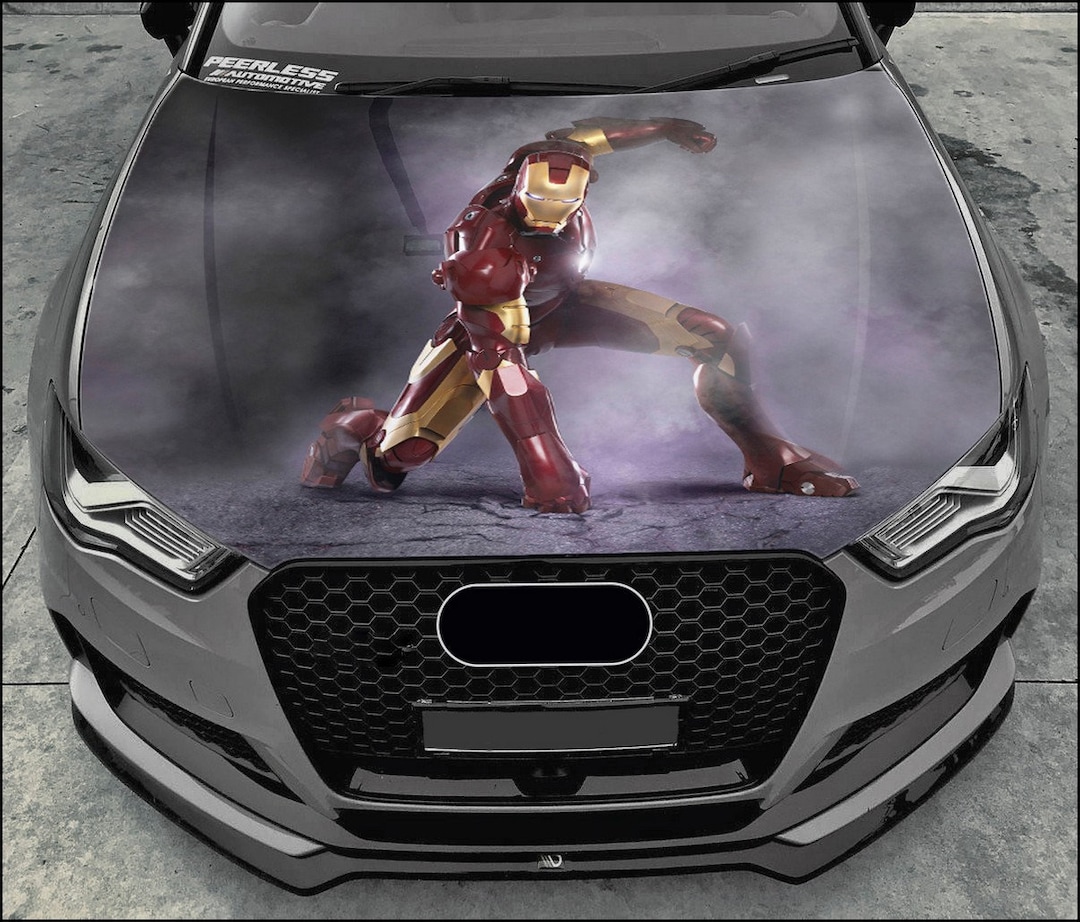 Iron Man Car Hood Wrap Full Color Vinyl Decal Avenger Sticker 2 Etsy