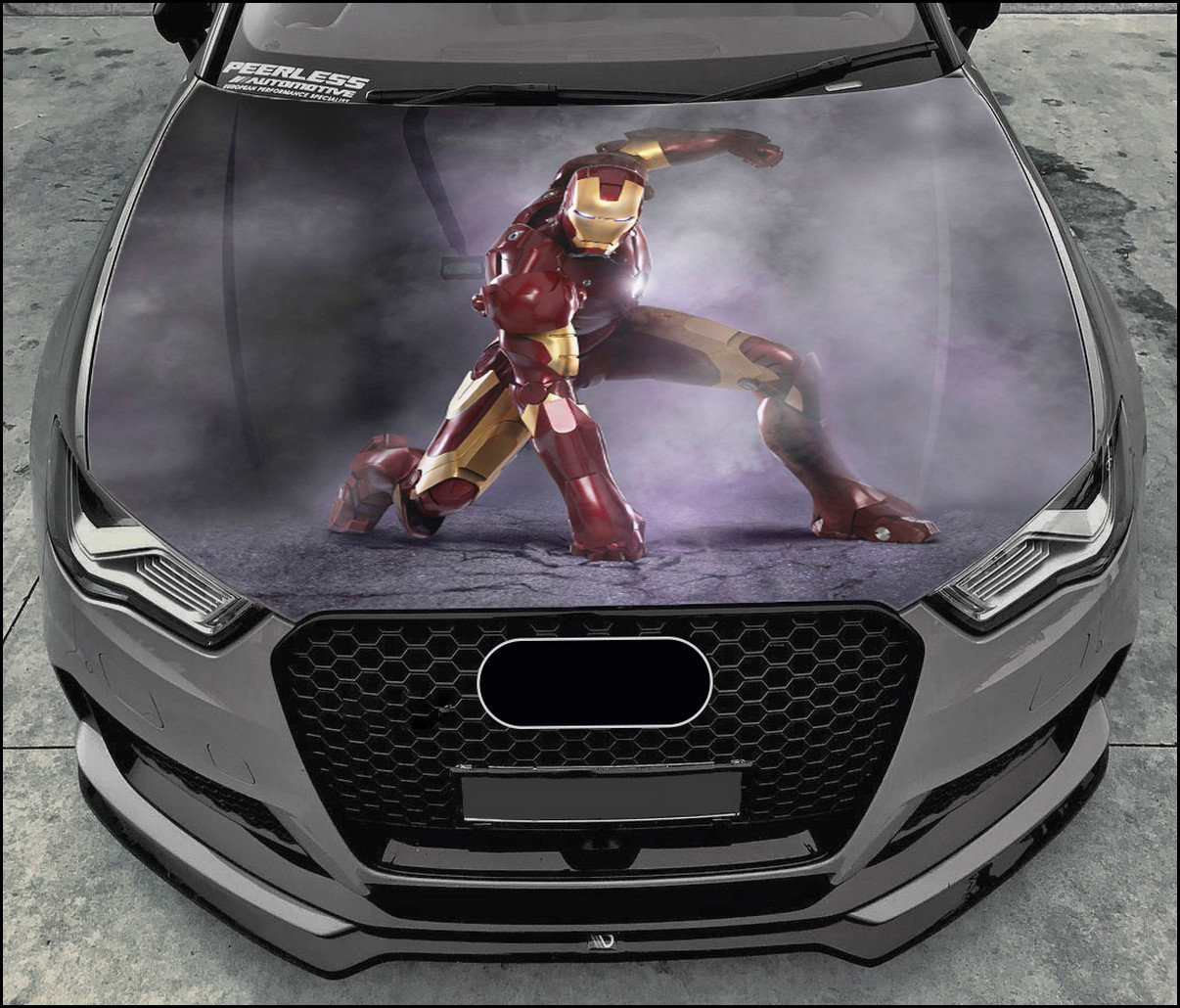 Iron Man Car Hood Wrap Full Color Vinyl Decal Avenger Sticker Etsy