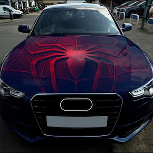 Spider-Man Car Hood Wrap Full Color Vinyl Decal Friendly Neighbor Sticker #3