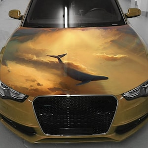 Whale Car Hood Wrap Full Color Vinyl Decal Fantasy Sticker