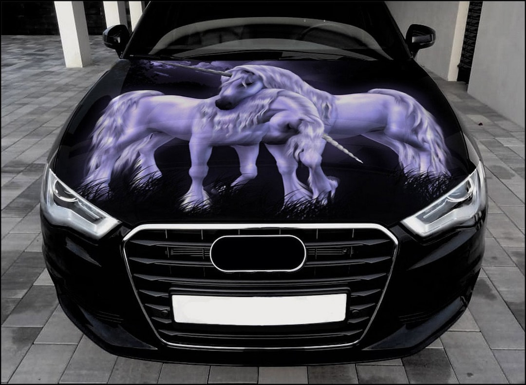Unicorn Car Hood Wrap Full Color Vinyl Decal Fantasy Horse Sticker #2 ...