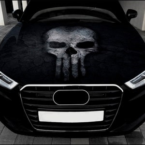 Skull Car Hood Wrap Full Color Vinyl Decal Skeleton Sticker #5