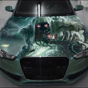 Mort avec carte capot de voiture Wrap couleur vinyle autocollant squelette autocollant