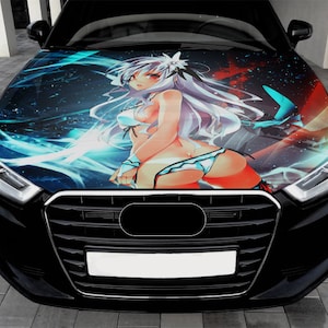 Sexy Girl Car Hood Wrap Full Color Vinyl Decal Anime Sticker