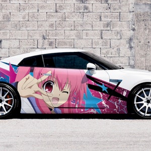Anime Girl Car Side Wrap Full Color Graphics Vinyl Livery Decal JDM Sticker fit any car