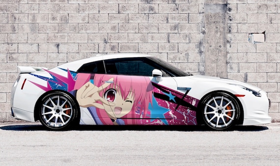 Anime Girl Car Side Wrap Full Color Graphics Vinyl Livery Decal
