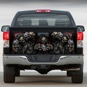 Tailgate Vinyl Wrap Full Color Graphics Decal Skeleton Trunk Sticker