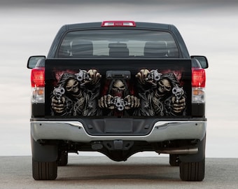 Tailgate Vinyl Wrap Full Color Graphics Decal Skeleton Trunk Sticker