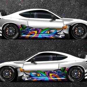 Graffiti Car Side Wrap Full Color Graphics Vinyl Livery Decal Abstract Arrows Sticker fit any car