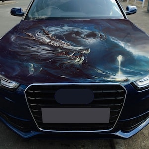 Car Hood Chinese Dragon Full Color Vinyl Decal Fantasy Water Snake Sticker #10