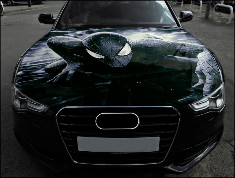 Spiderman Car Hood Wrap Full Color Vinyl Decal Friendly Neighbor