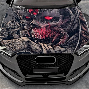 Zombie Skull Brain Decal - Vinyl Sticker For Truck Tailgate, Hood, Or Side Window