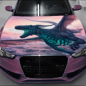 Dragon Car Hood Wrap Full Color Vinyl Decal Fantasy Sticker #4