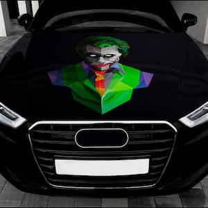 Joker Car Hood Wrap Full Color Vinyl Decal Villain Sticker #2