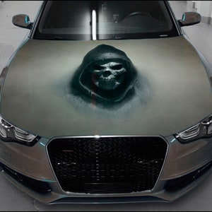 Skull Car Hood Wrap Full Color Vinyl Decal Skeleton Sticker #7