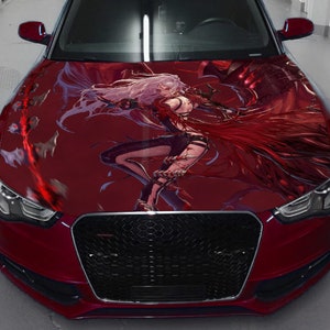 Woman Warrior Car Hood Wrap Full Color Vinyl Decal Sexy Girl Sticker #2