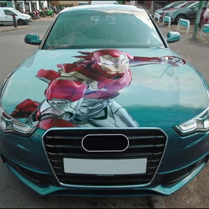 Iron Man Car Hood Wrap Full Color Vinyl Decal Avenger Sticker