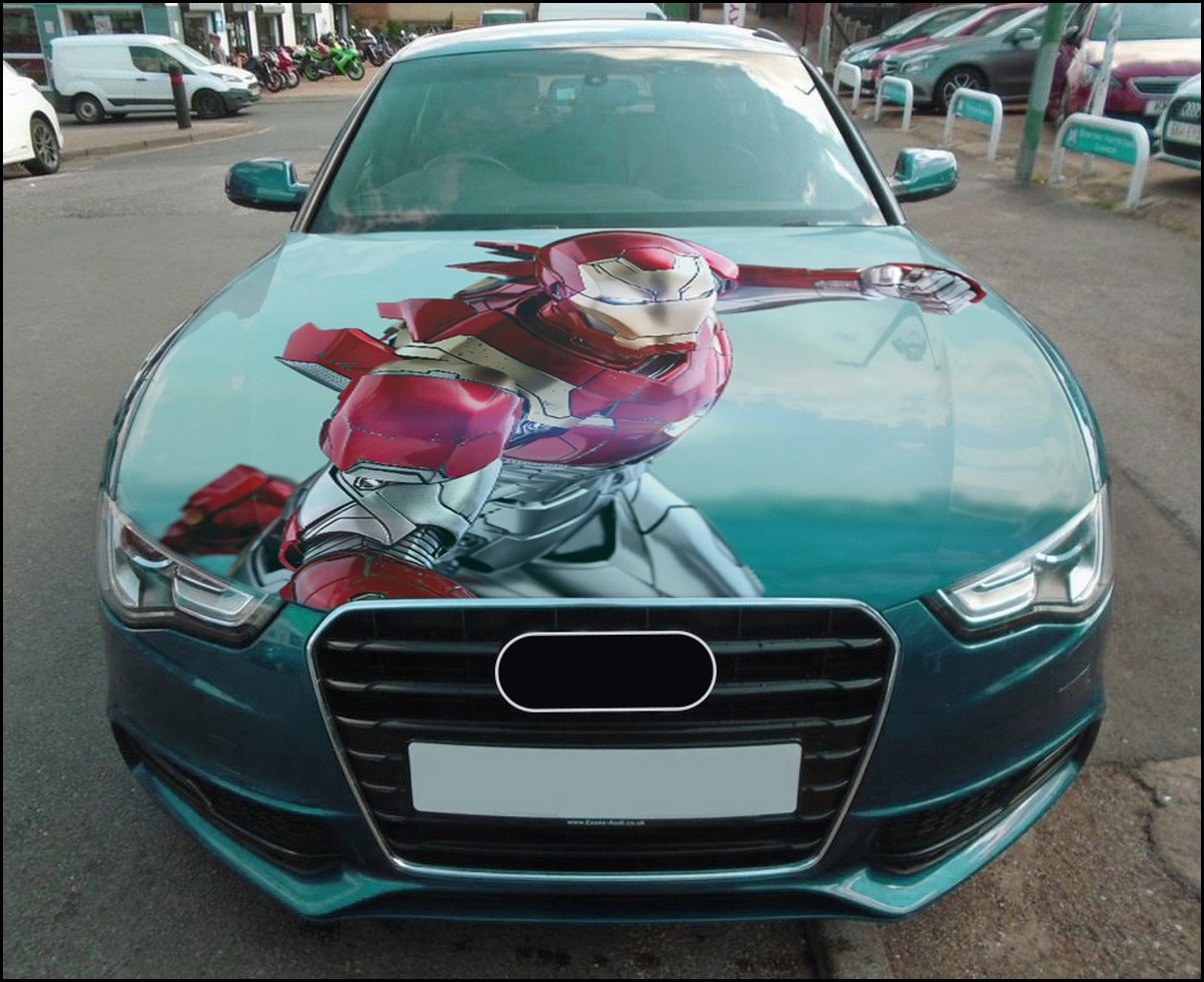 Iron Man Car Hood Wrap Full Color Vinyl Decal Avenger Sticker