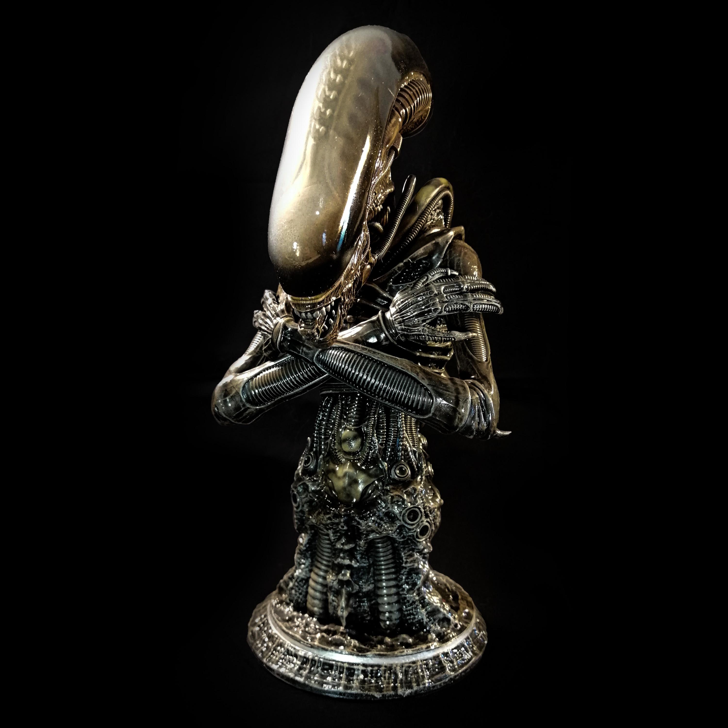 statue en fibre de verre d'un extra terrestre 122 cm