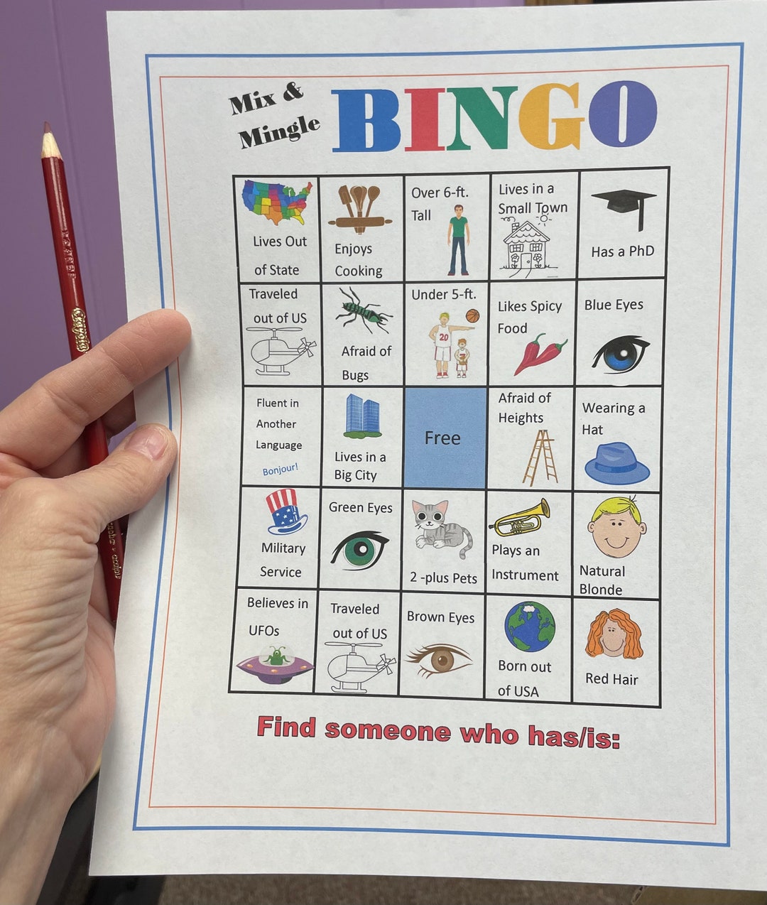Printable Mix and Mingle Bingo - Etsy