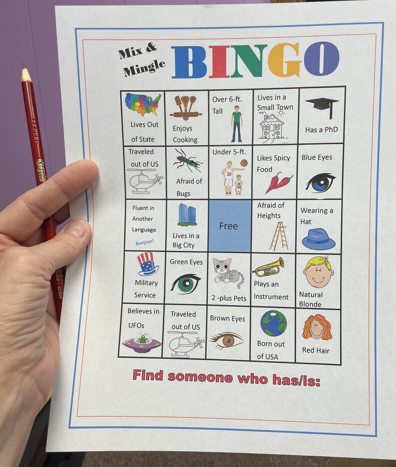 Printable Mix and Mingle Bingo - Etsy