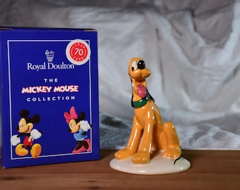 Royal Doulton Mickey Mouse 70-jarig jubileum Pluto-beeldje met doos – Disney Limited Edition Vintage Disneyana-cadeau voor verzamelobjecten