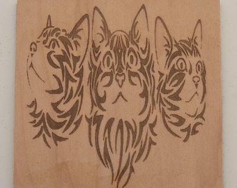 Set 6 Laser Engraved Wooden Drink Coasters for All Occasions