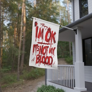 House Banner Flag, Funny Wall Art, Humorous Home Decor, Sarcastic Room Decoration, Blood Design Banner